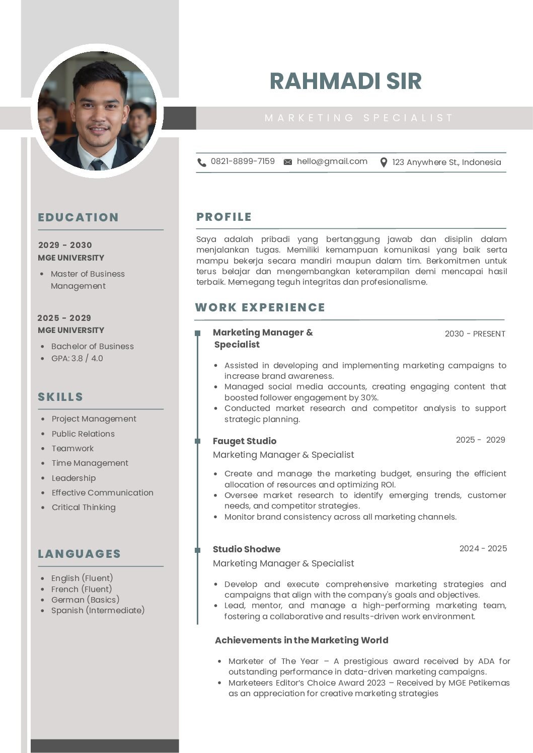 CV (Curriculum Vitae)